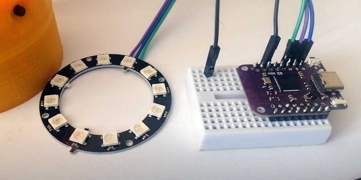 ESP32 podłączenie 12 RGB LED WS2812